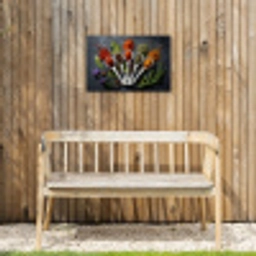 Lepels - Wit - Poeder - Kruiden Tuinposter op houten frame 2 cm dik klein -sfeer4