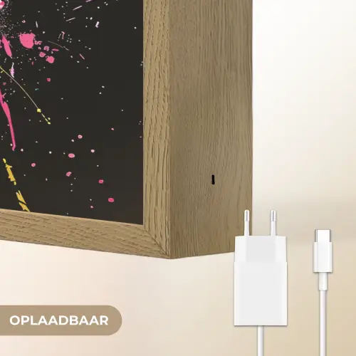 Graffiti - Sport - Voetbal - Bal - Roze Light Box met batterij (Wandlamp) middel -USP_websiteoplaadbaarNL