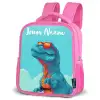 Dino - Zonnebril - Blauw Kinderrugzak - Roze middel -schuin