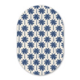 Symmetrisch - Palm - Blauw Wandcirkel Ovaal Forex klein 630 -3d