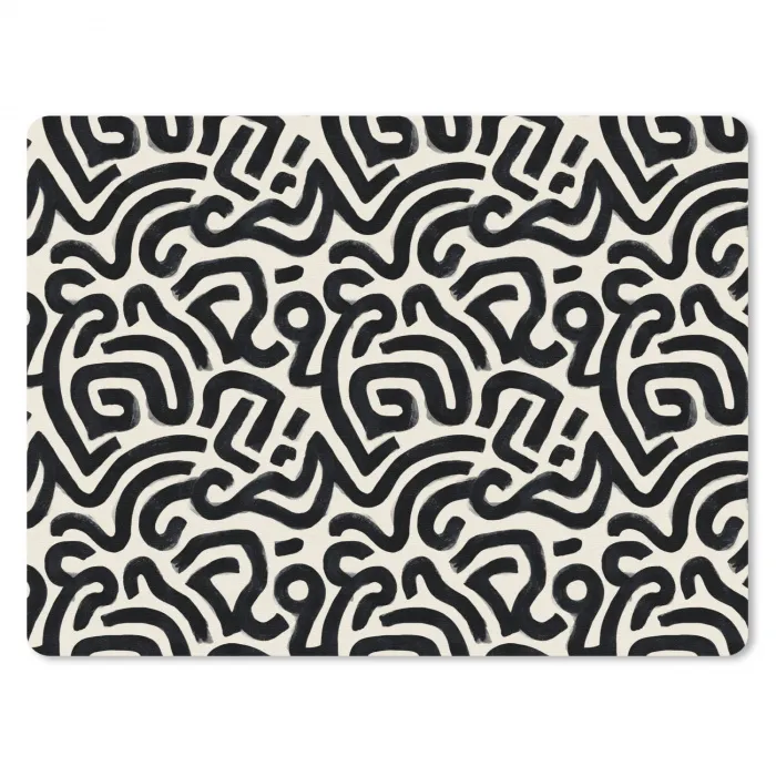 Modern - Abstract - Zwart muismat rubber klein 262 -3d