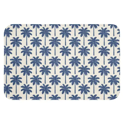 Symmetrisch - Palm - Blauw WCmat klein 1009 -3d