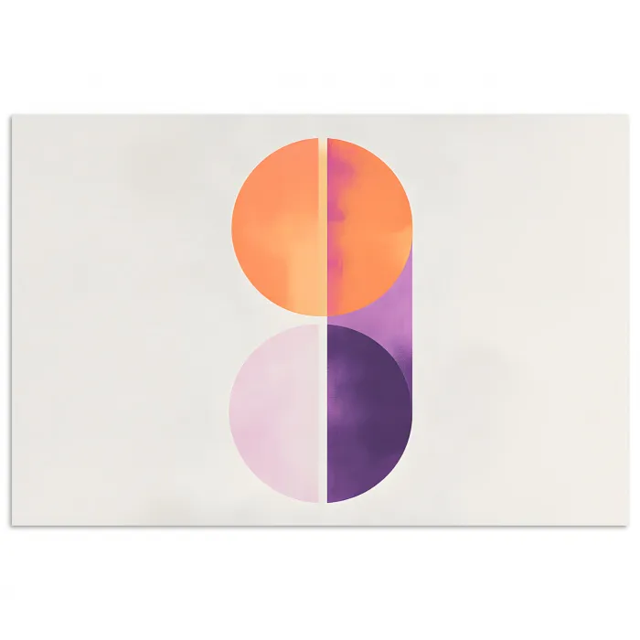 Cirkels - Abstract - Paars poster papier klein -3d