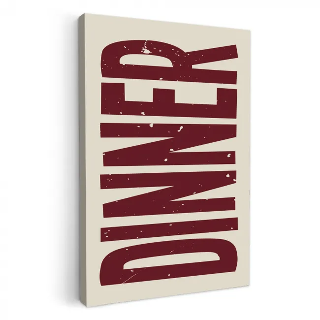 Eten - Decoratie - Rood - Vintage KitchenYeah - Keuken - Canvas klein -3d