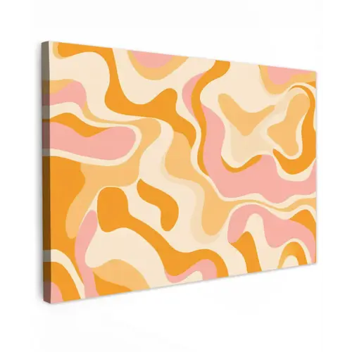 Abstract - Golvend - Oranje canvas 2cm klein -z3d