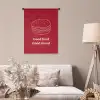Dieprood - Lijntekening - Tekst - Hamburger Wandkleed katoen klein -sfeer4