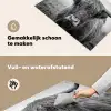 Schotse hooglander - Zwart - Wit - Gras Inductie beschemer met haakjes klein -ky-schoon-nl