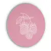 Frambozen - Steel - Getekend - Roze Akoestische PET Vilt - Rond klein -3d