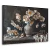 Bloemen - Vaas - Kunst - Stilleven Textielframe zwart klein -3d