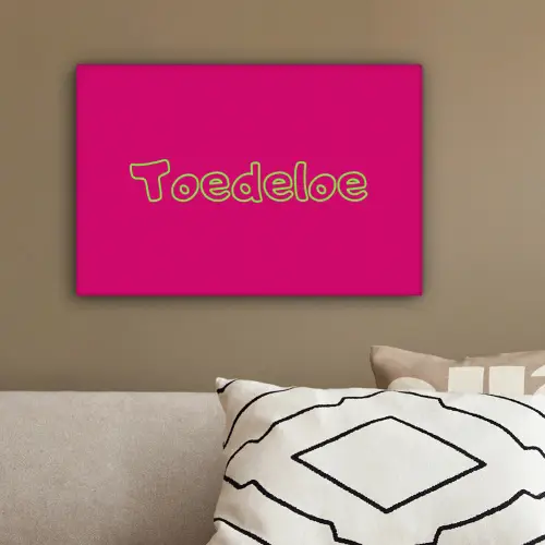 Toedeloe - Groen - Roze canvas 2cm klein -sfeer3