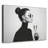 Vrouw - Champagne - Modern Textielframe zwart klein -3d