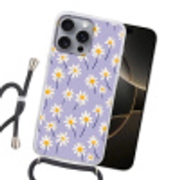 Modern - Madelief - Paars Hoesje iPhone 16 Pro Max met koord klein 804 -sfeer1