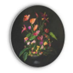 Bloemen - Vaas - Kleurrijk Akoestische PET Vilt - Rond klein -3d