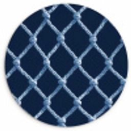 Visnet - Touw - Patroon - Marineblauw Wandcirkel kunststof plaat 5mm dik klein 188 -3d