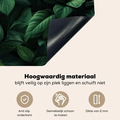 Bladeren - Ovaal - Groen - Nerven Inductie beschemer met haakjes middel -ky-onderkant-nl