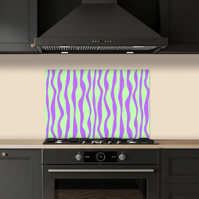 Golven - Paars - Mint - Groen keuken achterwand spatscherm klein 900 -sfeer1