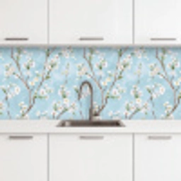 Kersenbloesem - Textuur - Blauw keuken achterwand 2 middel 871 -3d