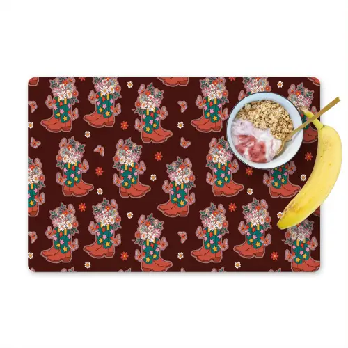 Donker - Cowboy - Laars - Patroon Placemat vinyl groot 368 -zzzproduct_Kitchenyeah-website