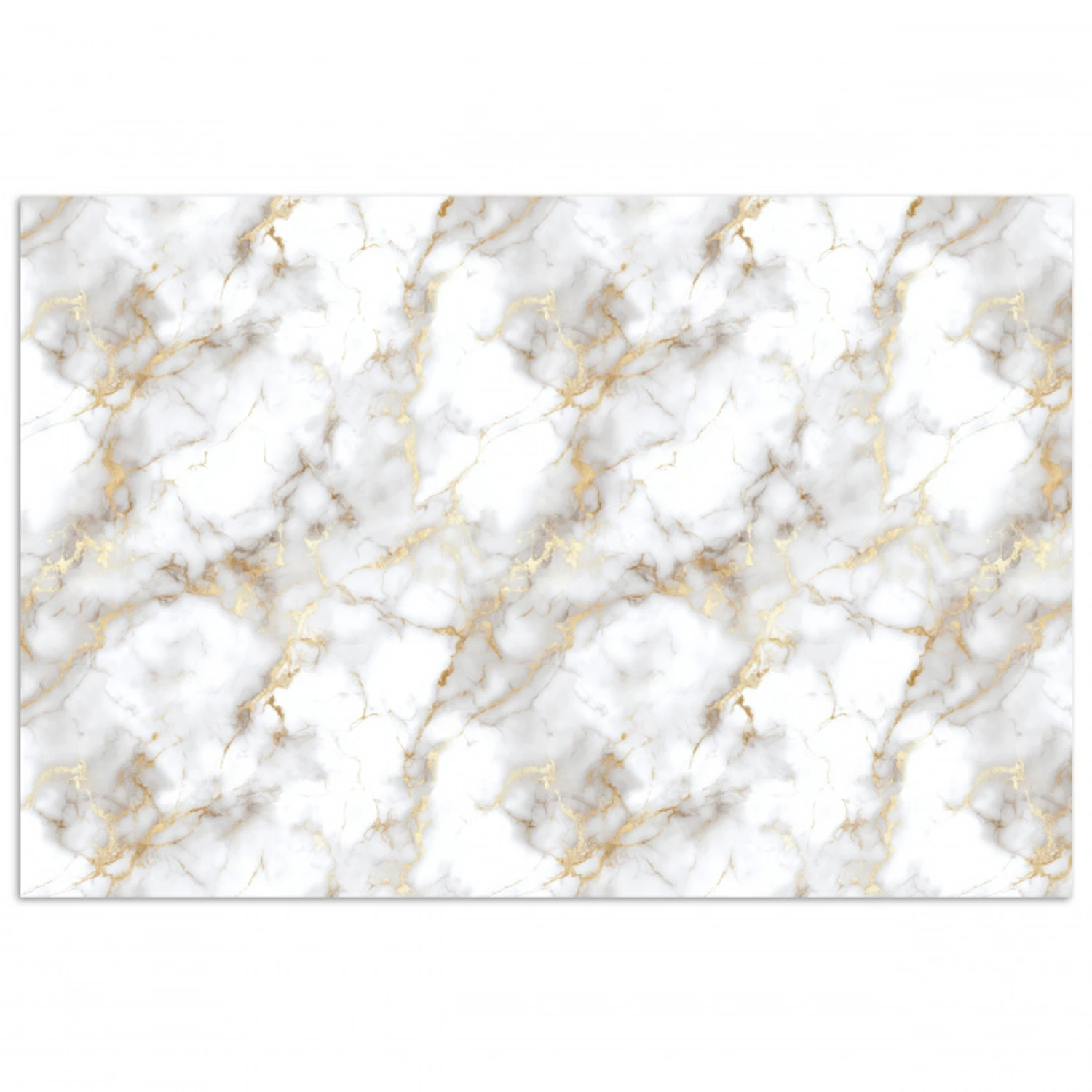 Gouden aders - Marmer - Wit poster papier klein 62 -3d