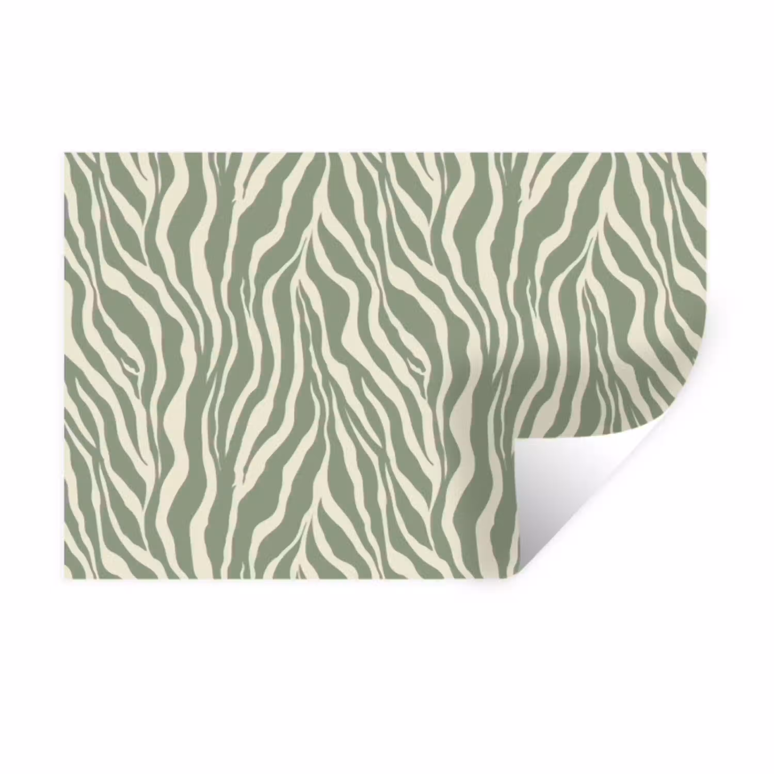 Zebra - Motief - Groen Muursticker klein 286 -3d