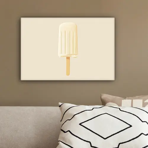 Minimalistisch - Waterijsje - Stokje - Beige canvas 2cm klein -sfeer3