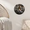 Tijger - Dieren - Portret - Luxe - Zwart Wandcirkel kunststof plaat 5mm dik klein -sfeer5