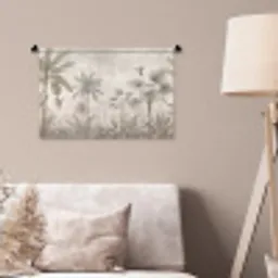 Jungle - Banenboom - Kolibrie - Beige Wandkleed katoen klein -sfeer4
