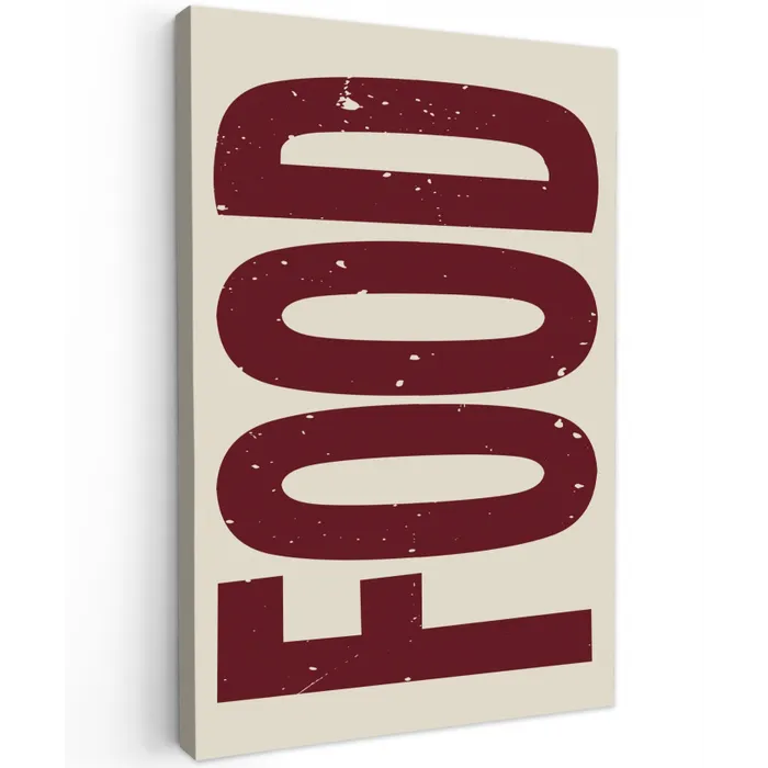 Eten - Japandi - Rood - Decoratie Tuinposter op houten frame 2 cm dik klein -3d