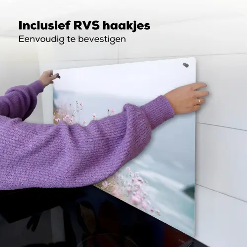 Klif - Bloemen - Zee - Roze Inductie beschemer met haakjes middel -ky-ophangen-nl