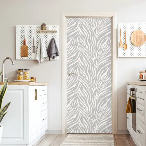 Zebra - Motief - Grijs deurposter klein 289 -sfeer5