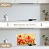 Klaprozen - Bloemen - Rood - Bloemenveld keuken achterwand spatscherm klein -voor_na_FR