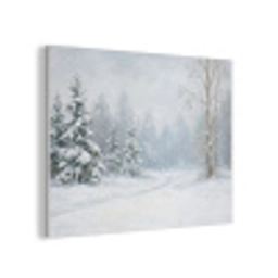 Bospad - Dennen - Sneeuw - Winter - Rustgevend PET vilt klein -3d