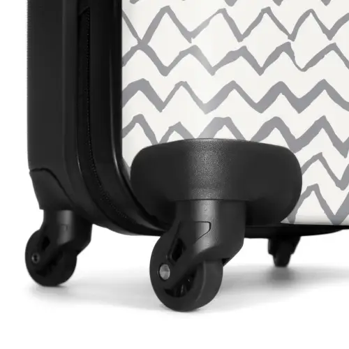 Zigzag penseelstreken in grijs NBS - Handbagage koffer - Volwassenen Unisex middel -wiel