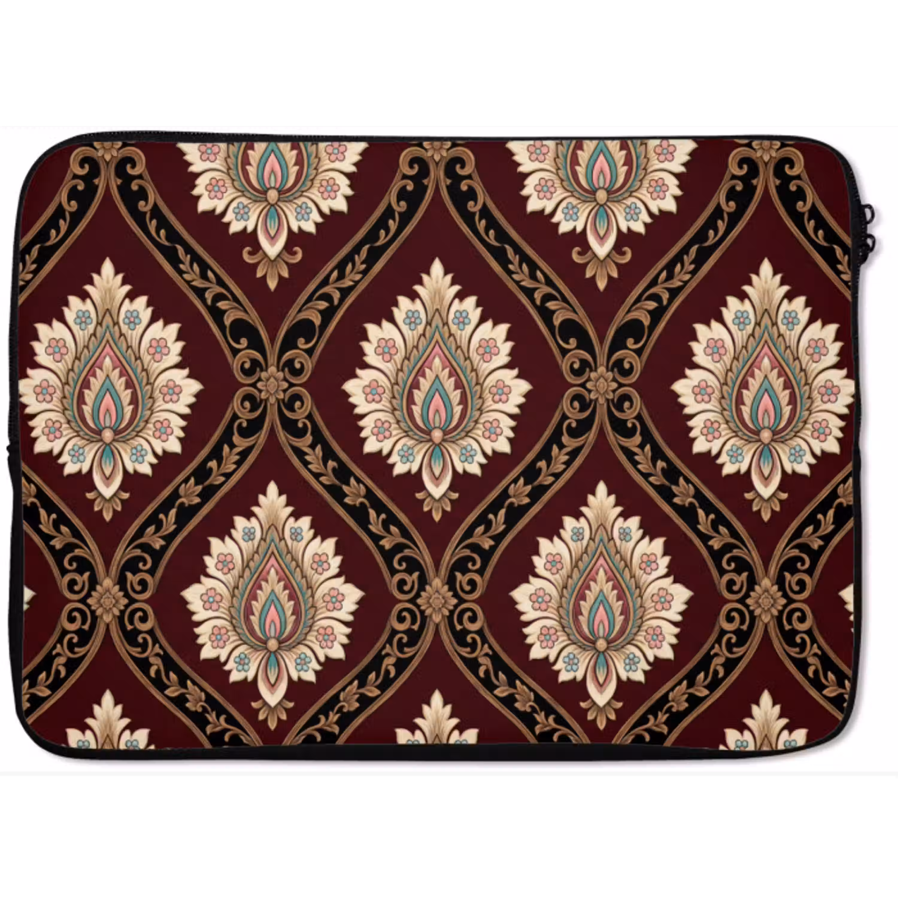 Patroon - Bloemmotief - Decoratie - Klassiek - Rood laptophoes neopreen klein -zkaufland3dotto