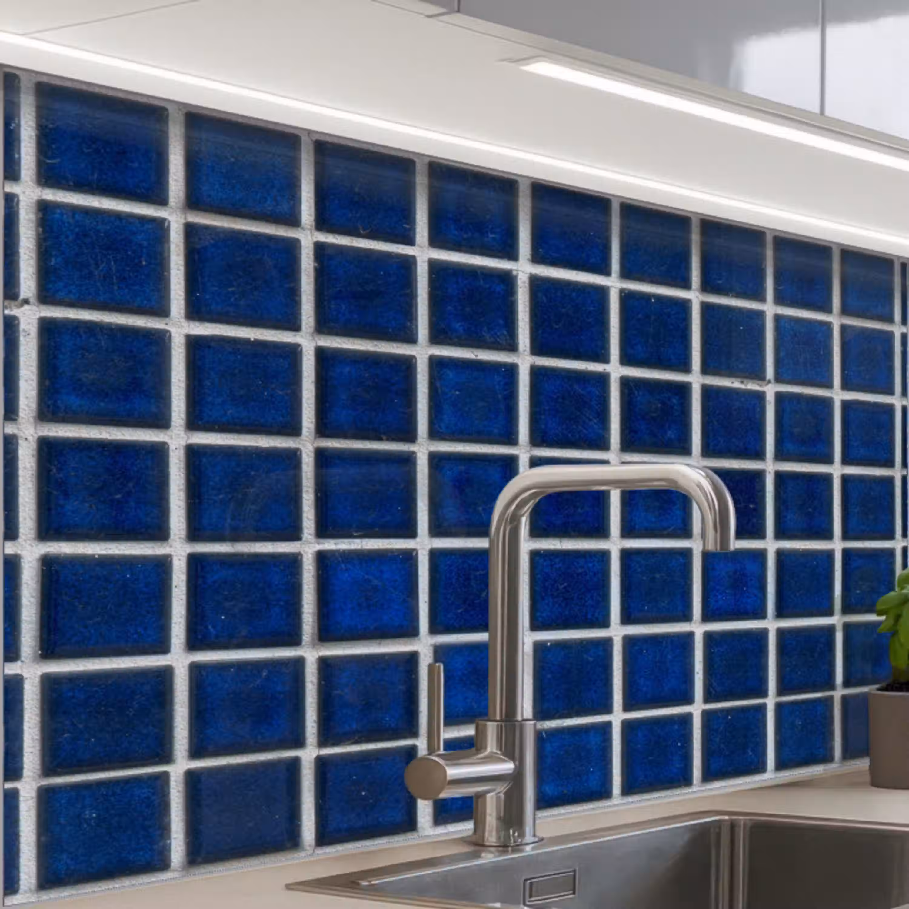 Mozaïek - Tegels- Glanzend - Blauw keuken achterwand 2 middel 865 -zzzz3d_schuin