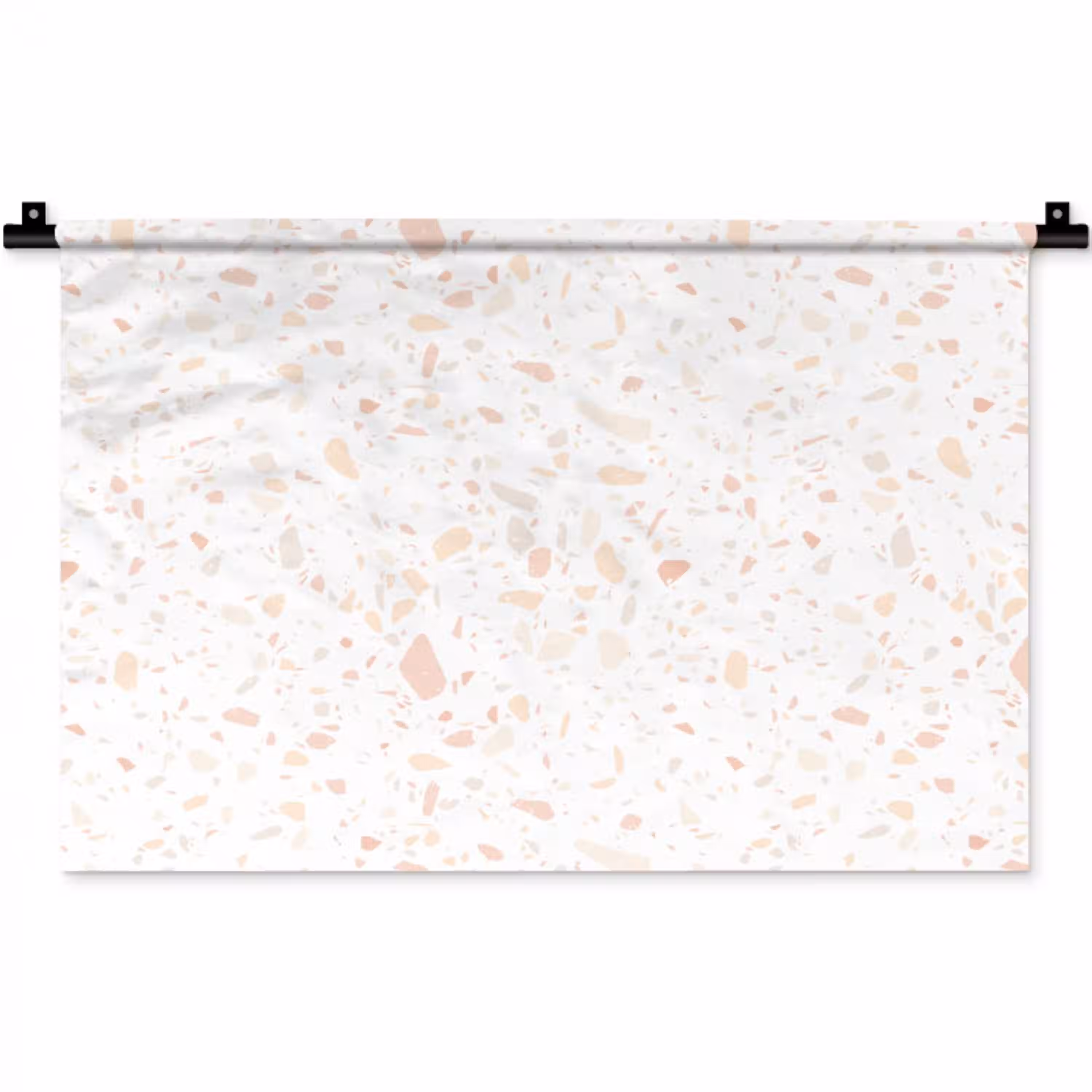 Terrazzo -  Patroon - Wit - Perzik Wandkleed katoen klein 269 -zz3d