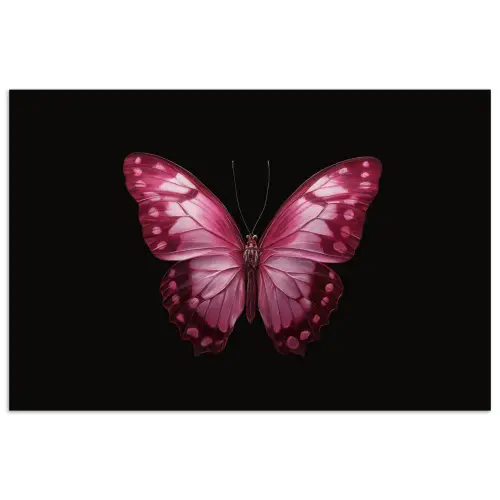 Vlinder - Fuchsia - Grafisch poster papier klein -3d