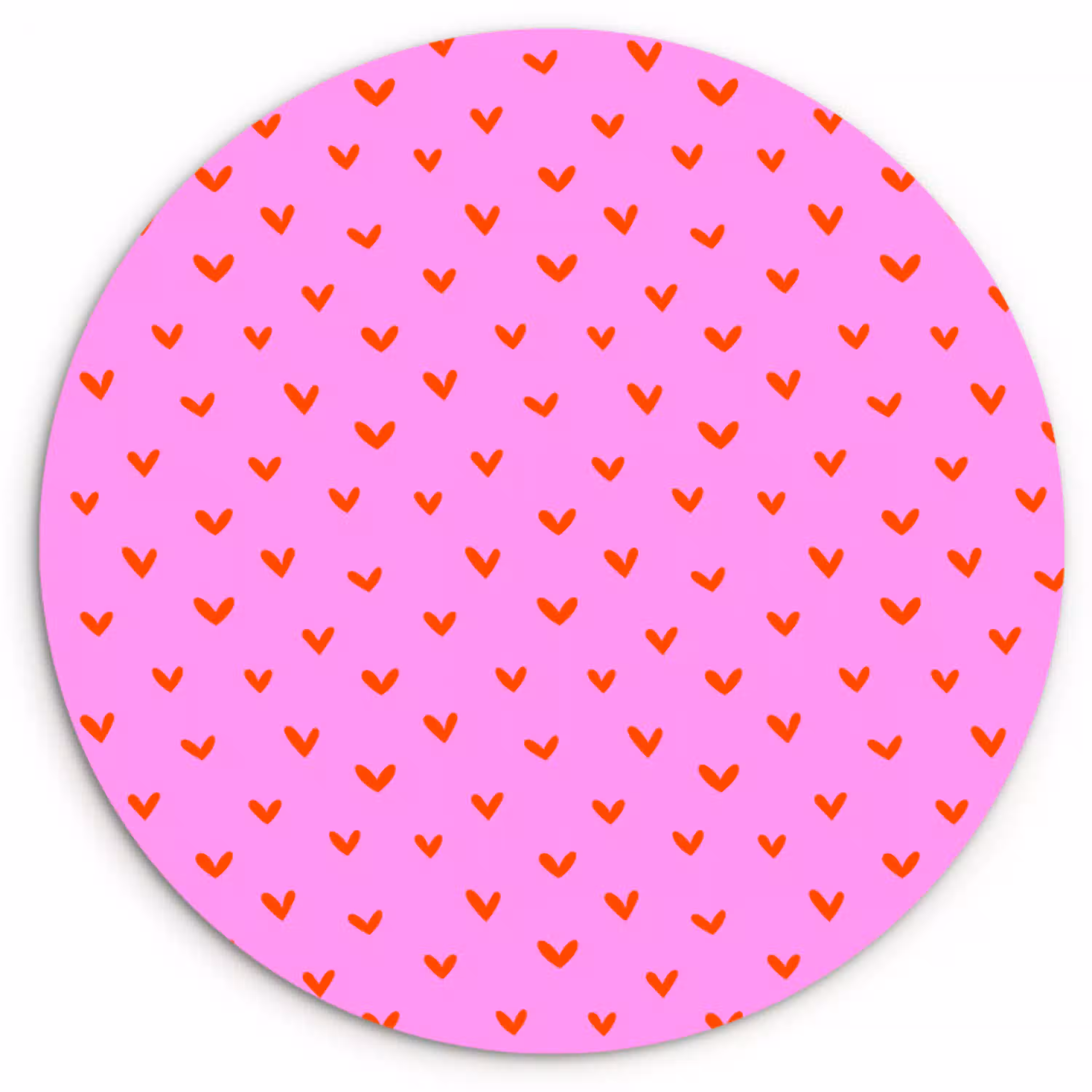 Rood -  Hartjes - Roze - Patroon Wandcirkel plexiglas klein 852 -3d