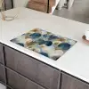 Bladeren - Abstract - Goud - Blauw Inductie beschermer vinyl 3mm klein -sfeer8