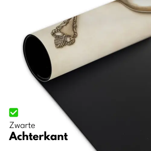 Beige - Vintage - Bestek Muismat XXL klein -sfeer2