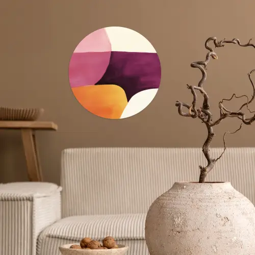 Vormen - Abstract - Kleurrijk Wandcirkel behangsticker klein -sfeer1