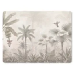 Jungle - Banenboom - Kolibrie - Beige muismat rubber klein -3d