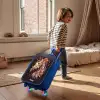 Eenhoorn en Bloemen op Zwarte Achtergrond Kinderkoffer - Blauw klein -sfeer1