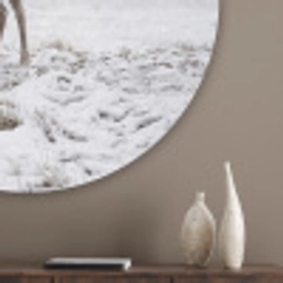 Rendier - Gewei - Sneeuw - Winter Akoestische PET Vilt - Rond klein -sfeer5_closeup