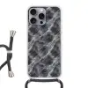 Donkergrijs - Bliksem - Marmer Hoesje iPhone 16 Pro Max met koord klein 804 -3d