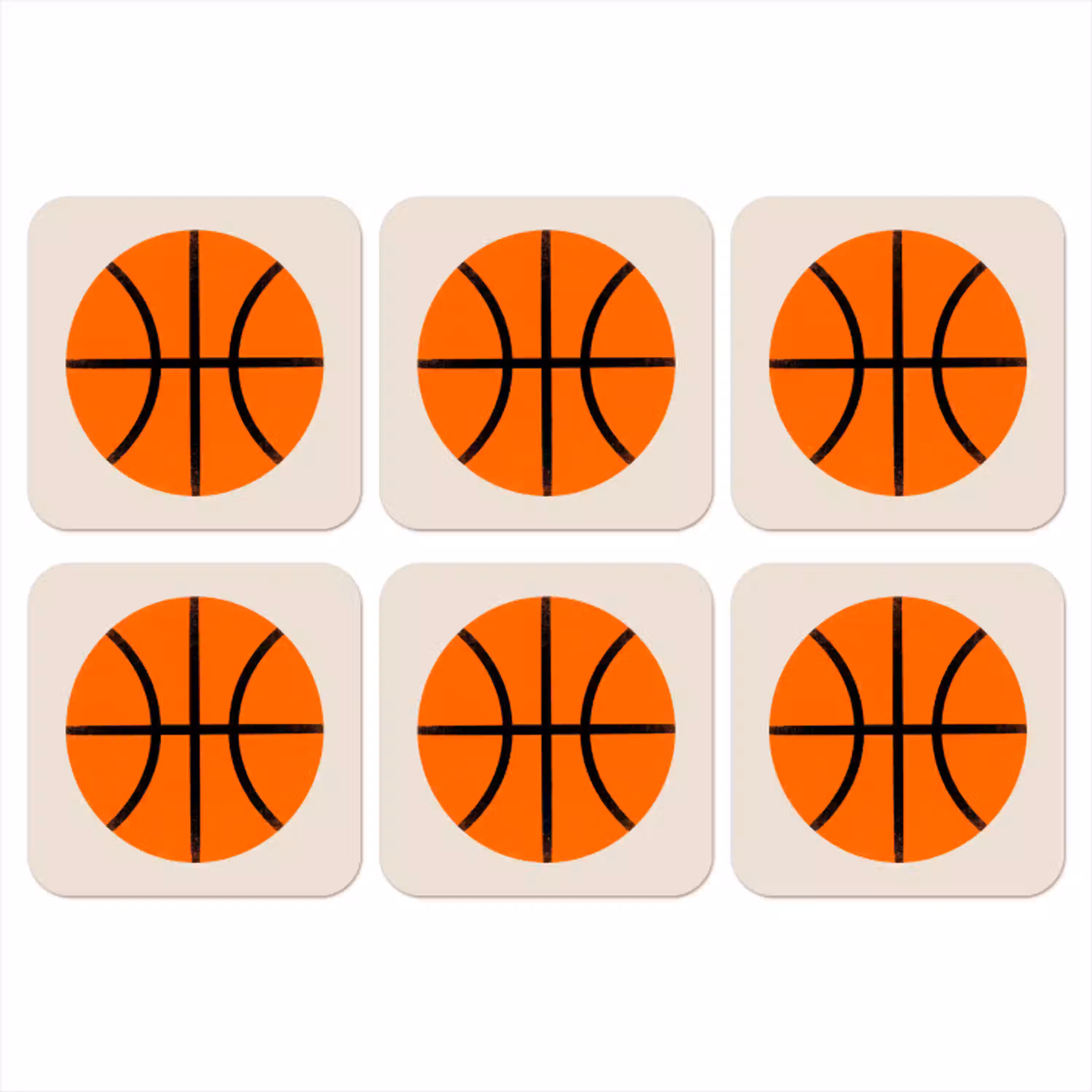Basketbal - Bal - Sport - Illustratie - Oranje onderzetter kurk middel -3d