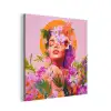Vrouw - Abstract - Cirkel - Bloemen aluminium wit klein -3d
