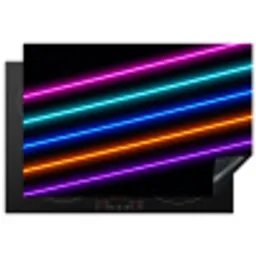 Esthetiek - Retro - Neon Inductie beschermer vinyl 3mm klein -3d