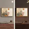 Vormen - Rond - Bladeren - Beige Light Box met batterij (Wandlamp) middel -sfeer3