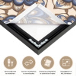Floraal - Ornament - Blauw Textielframe zwart klein 947 -USP_closeupNL